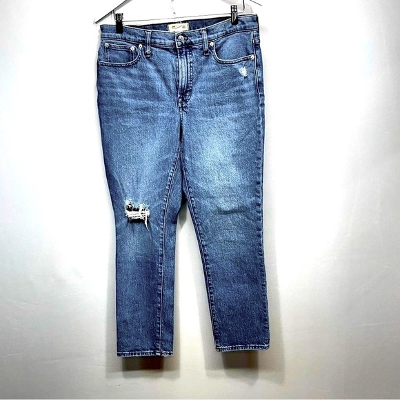 Madewell The Mid Rise Perfect Vintage Jean size 29 Distressing 10” rise - Picture 5 of 14